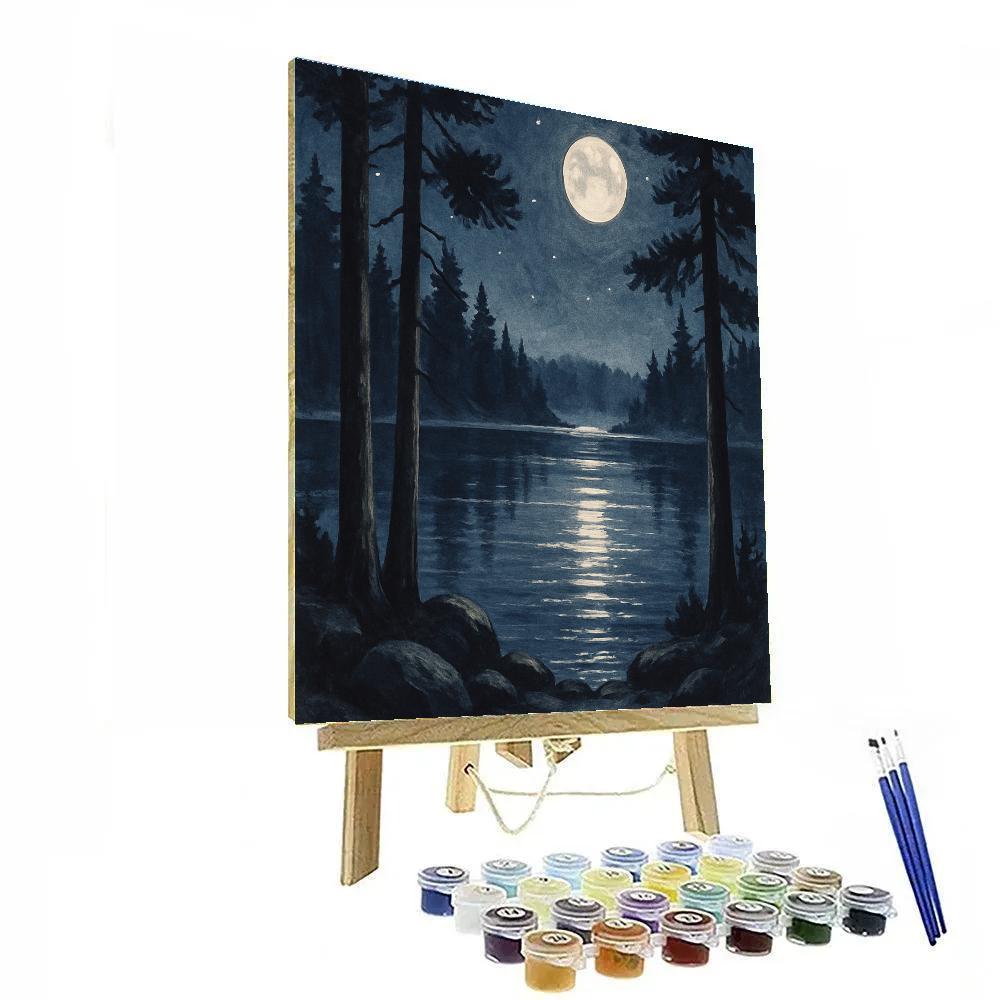 Moonlit Pines By The Quiet Lake Paint by numbers kits