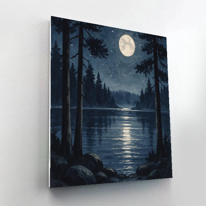 Moonlit Pines By The Quiet Lake Paint by numbers kits