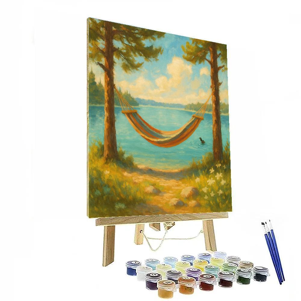 Summer Hammock By Blue Glass Lake paint by numbers