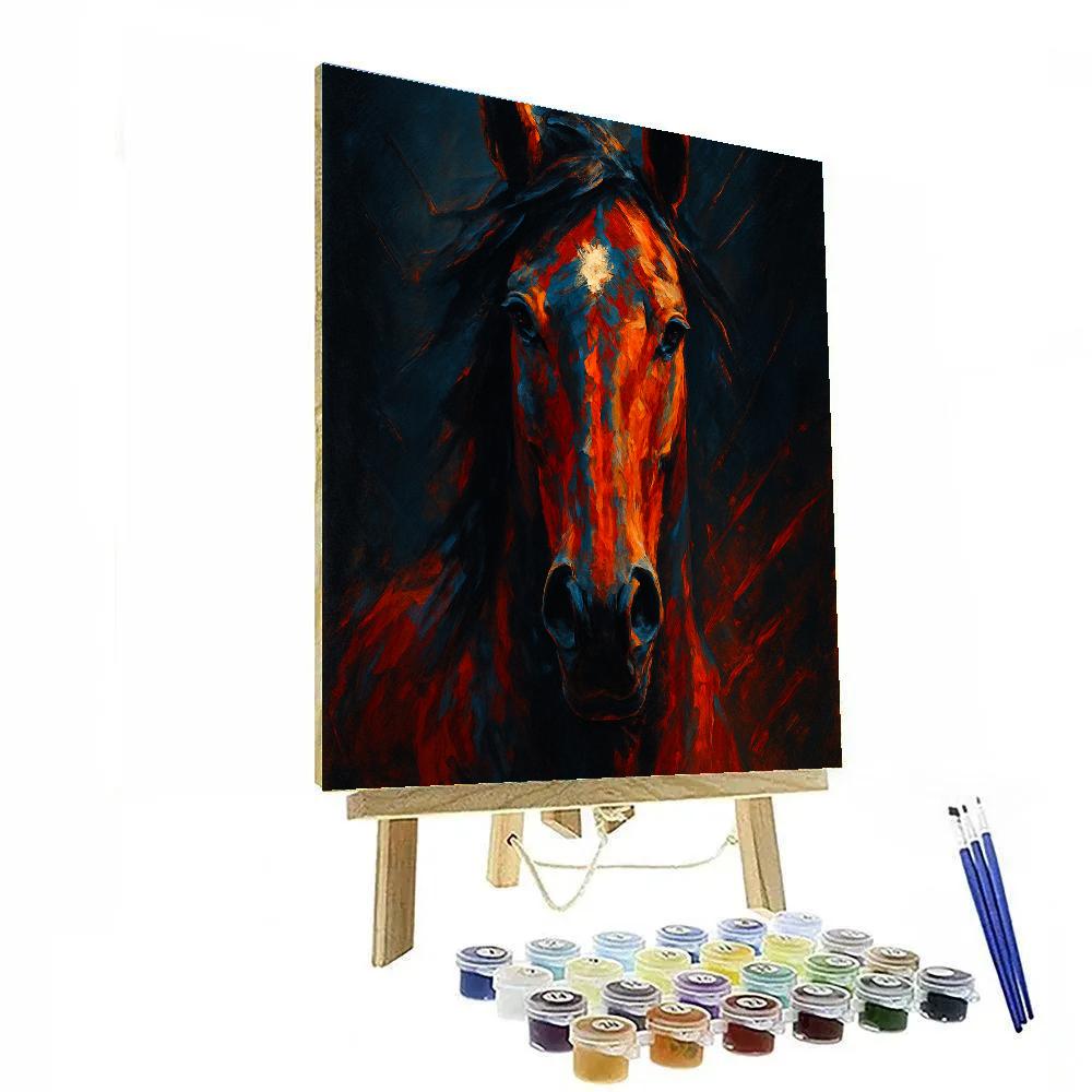 Crimson Thunder Stallion Number painting