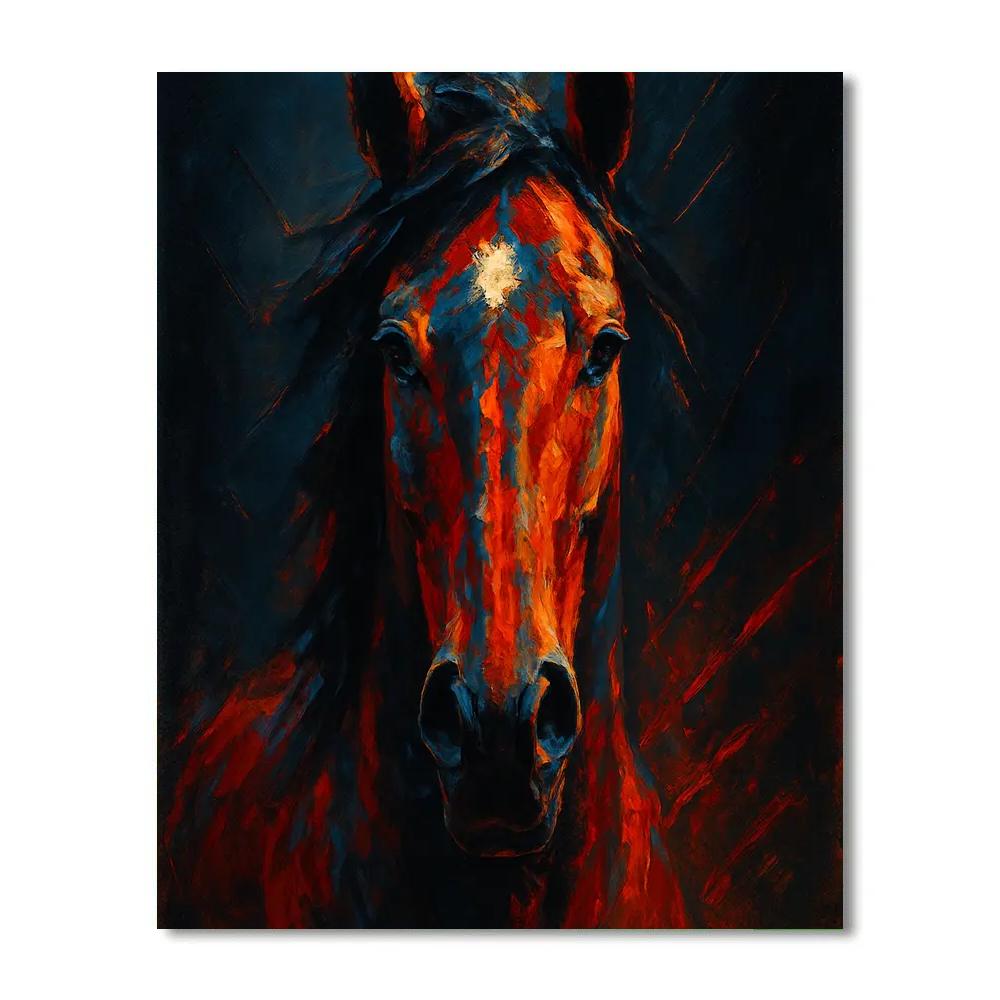 Crimson Thunder Stallion Number painting