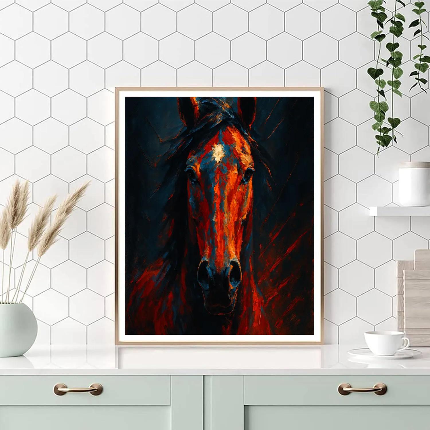 Crimson Thunder Stallion Number painting