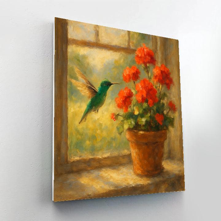 Hummingbird Haven In The Window Nook Painting by numbers kit