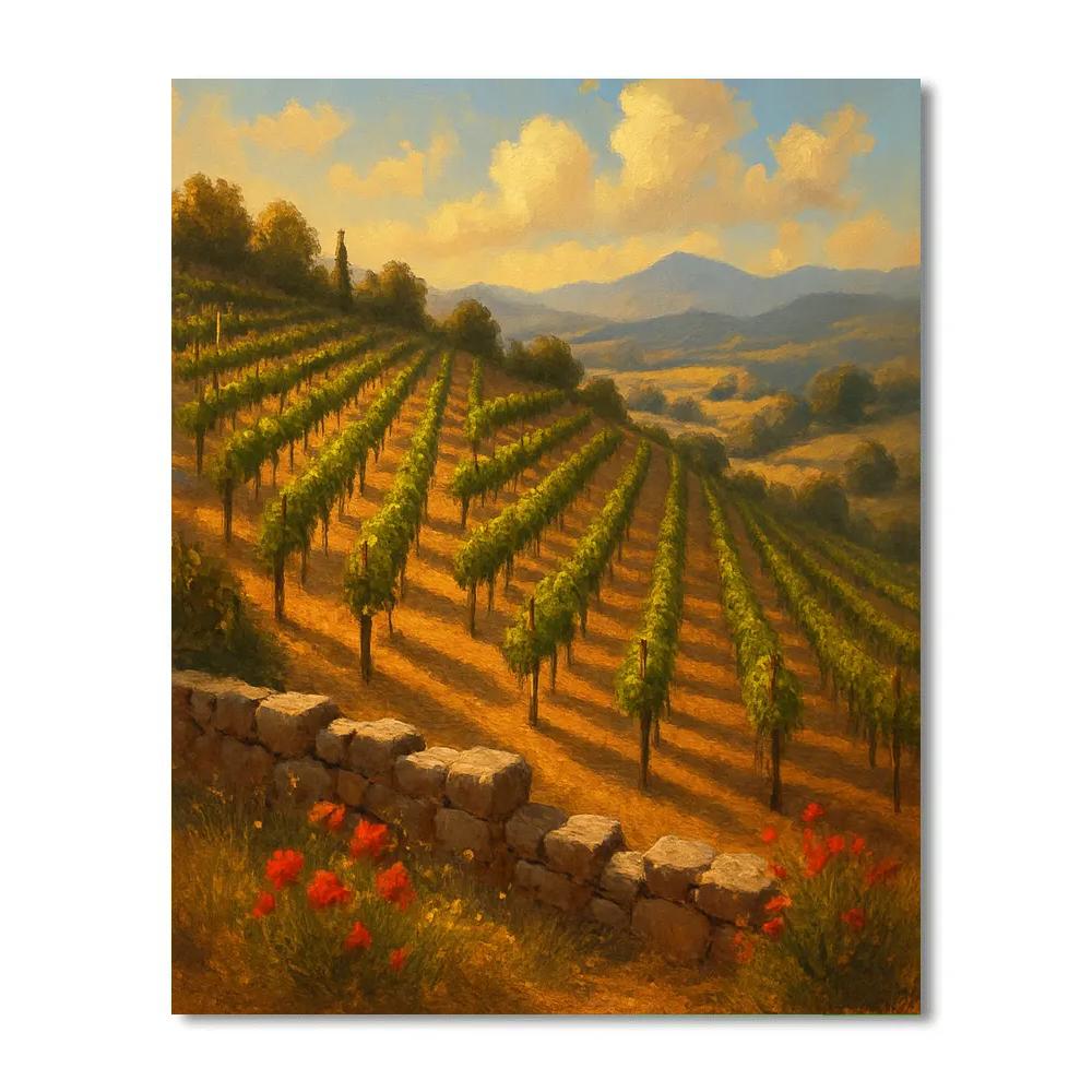 Sunlit Terrace Vineyard Hills Paint by numbers kits