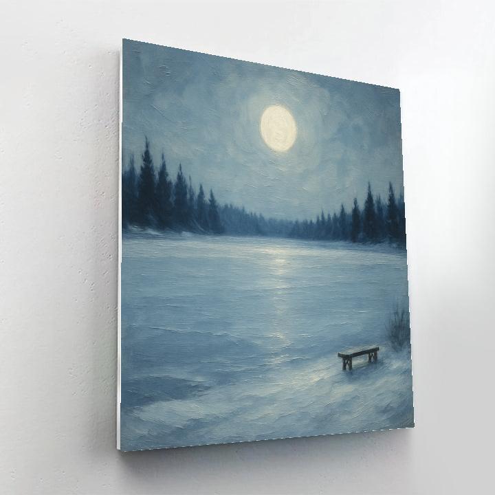 Midwinter Moon Over Silent Shore paint by numbers