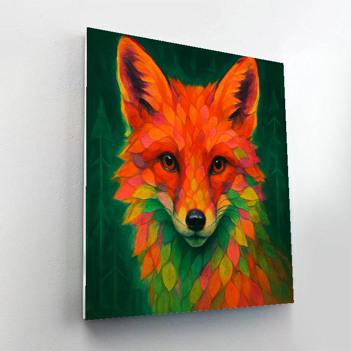 Prismatic Forest Fox DIY paint by numbers