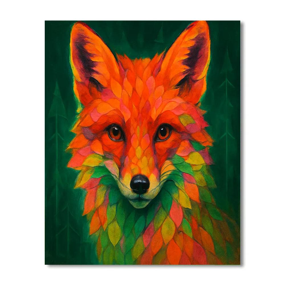 Prismatic Forest Fox DIY paint by numbers