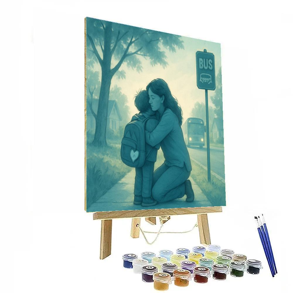 Bus Stop Goodbye Hug Painting by numbers kit