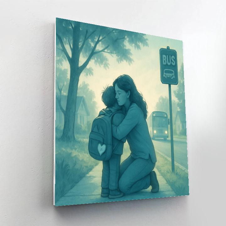 Bus Stop Goodbye Hug Painting by numbers kit