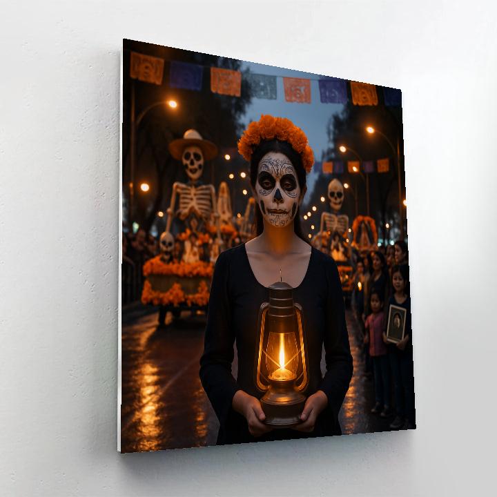 DiaDeMuertosParadeInMexicoCityEvening paint by numbers