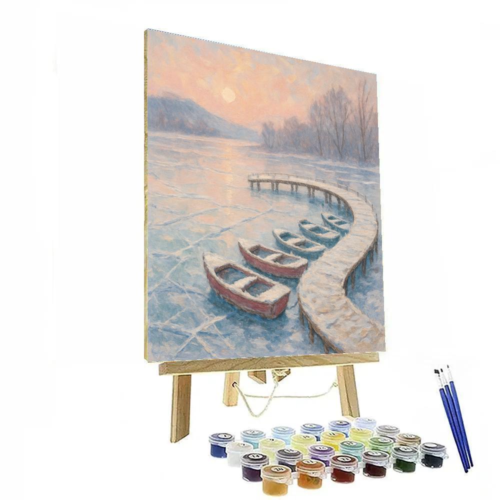 Winter Carousel Lake paint by color