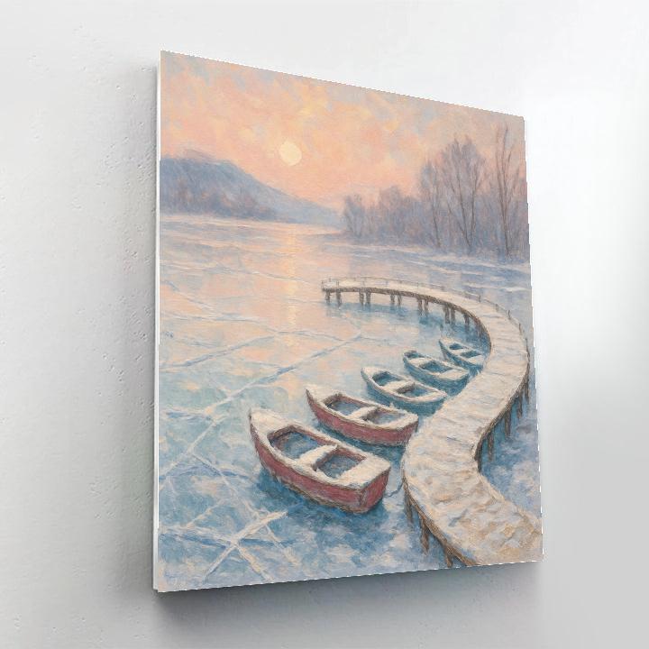 Winter Carousel Lake paint by color