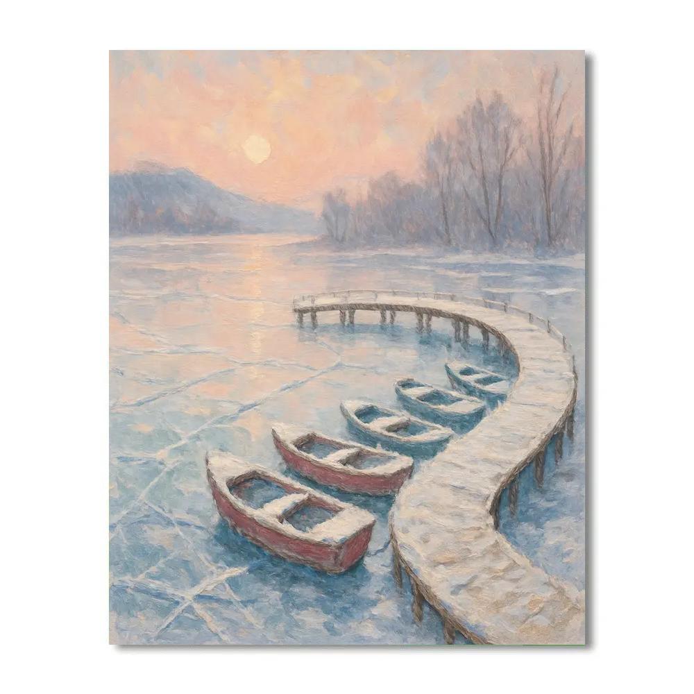 Winter Carousel Lake paint by color