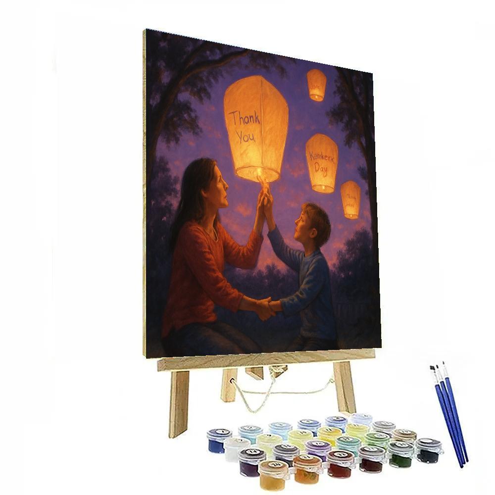 Lanterns Of Thank You Notes paint by numbers