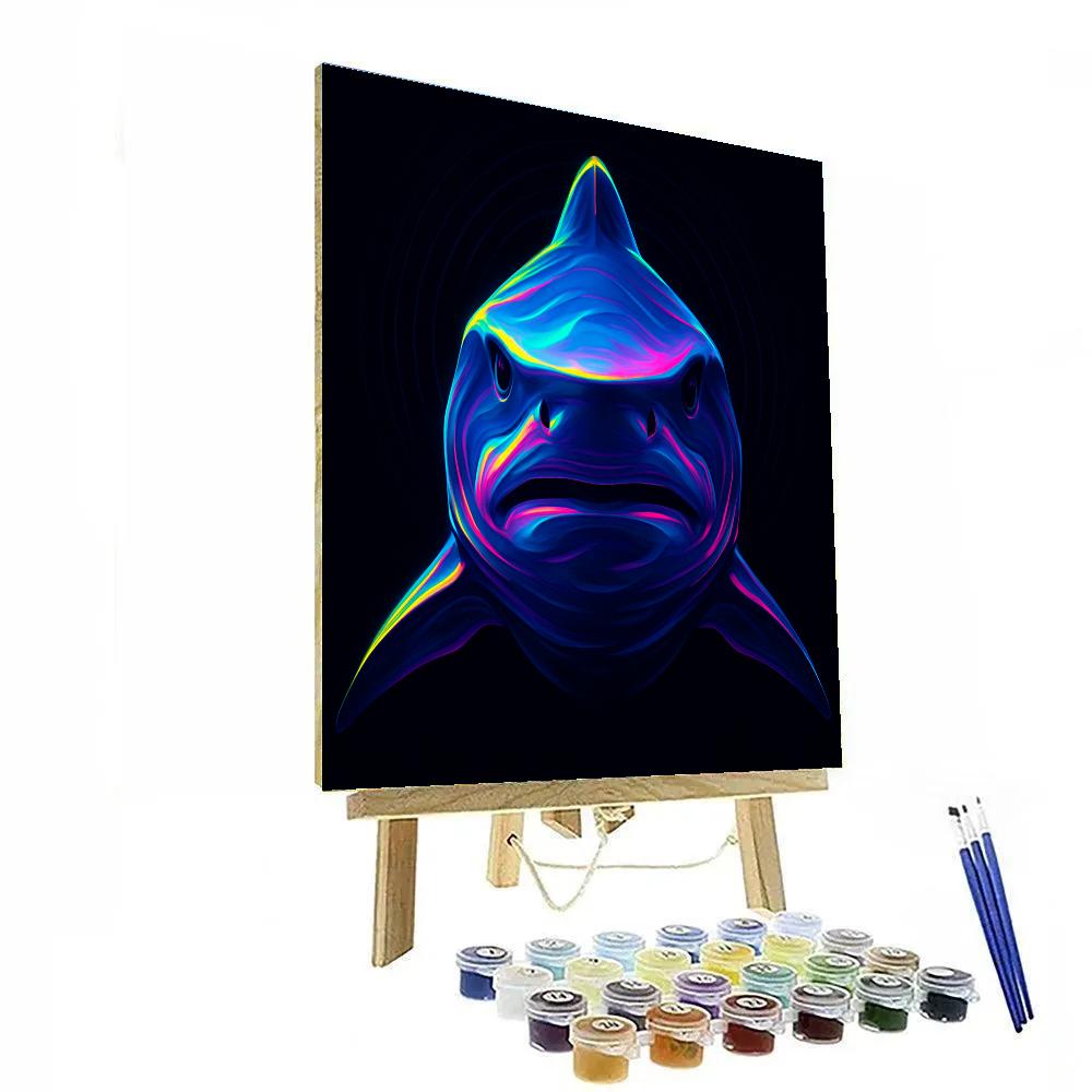 Neon Reef Shark Painting by numbers kit