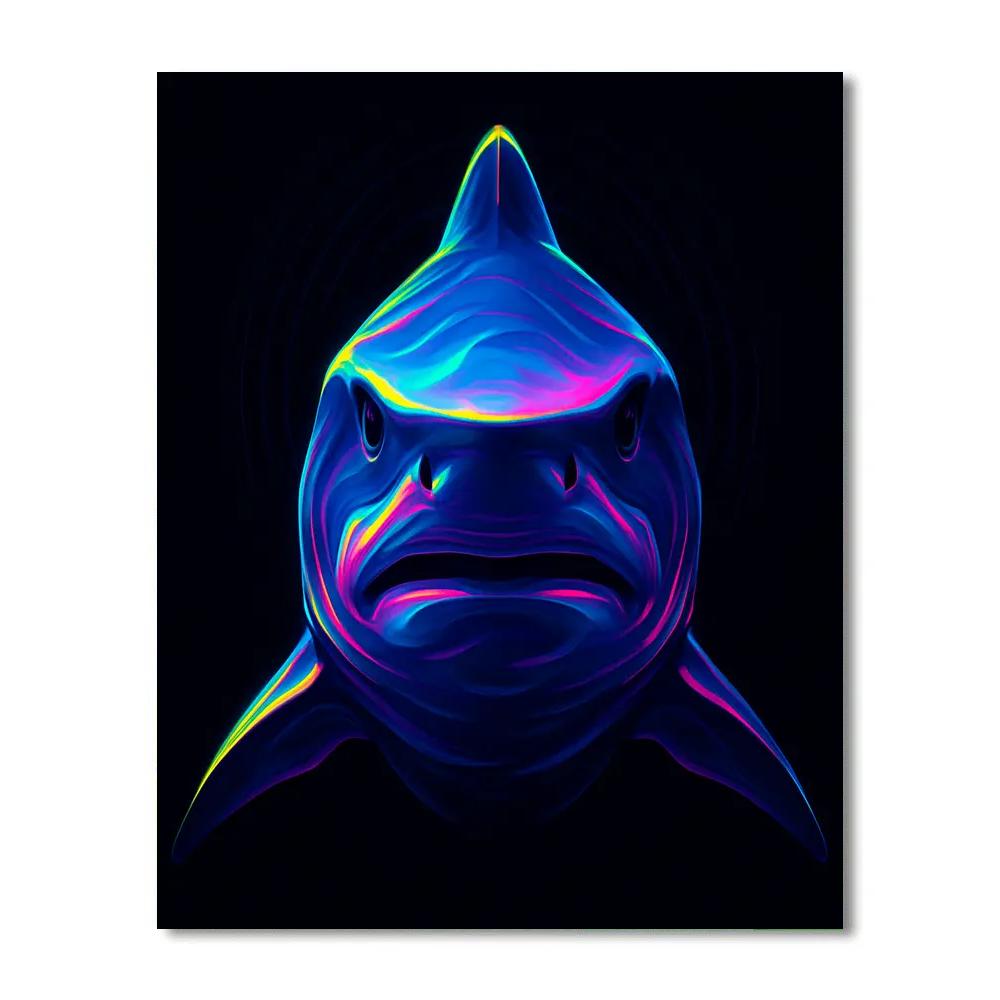 Neon Reef Shark Painting by numbers kit