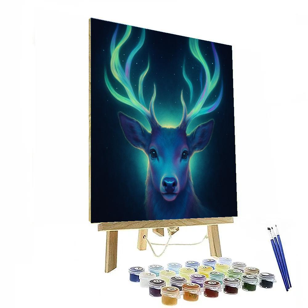 Aurora Antlered Deer paint by number