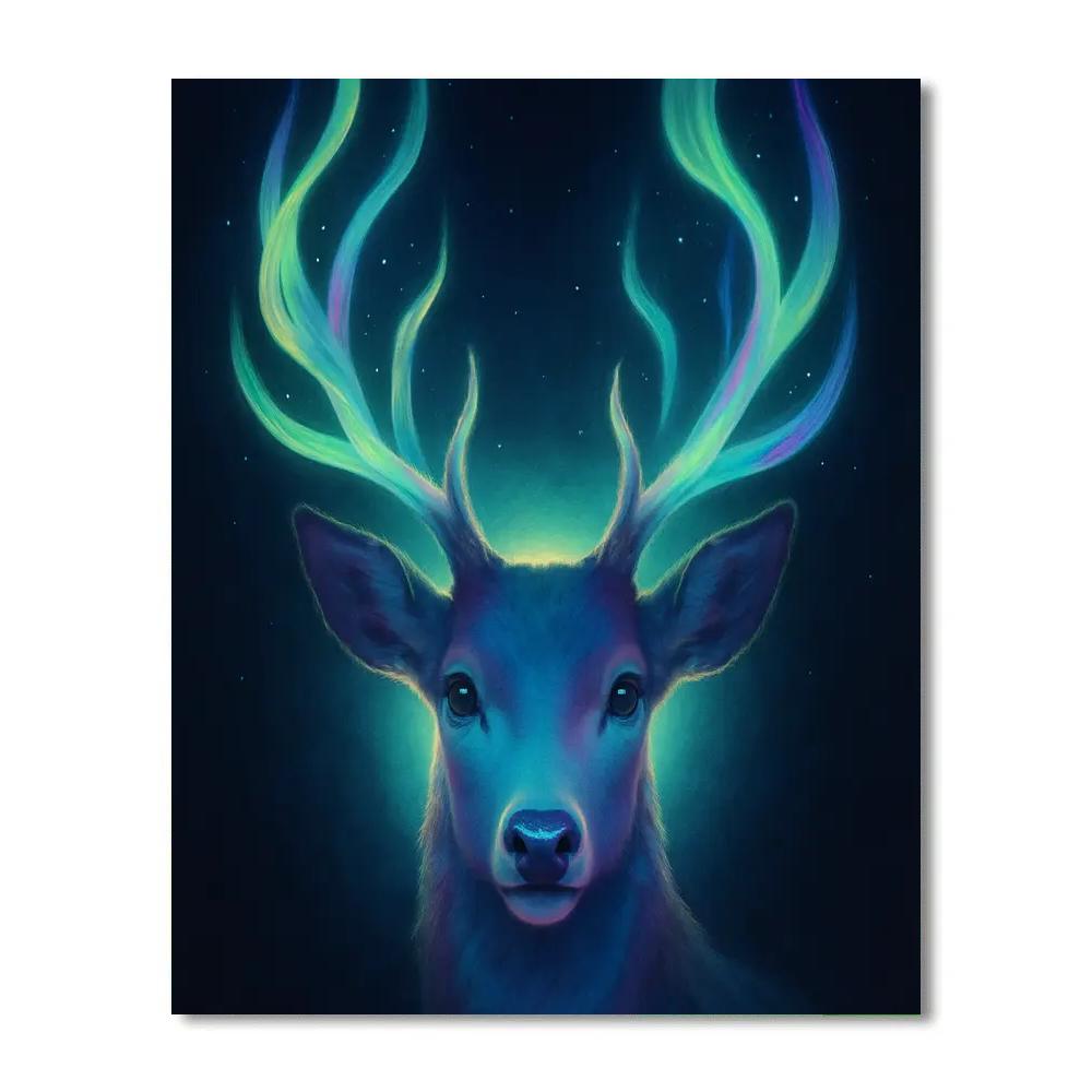 Aurora Antlered Deer paint by number