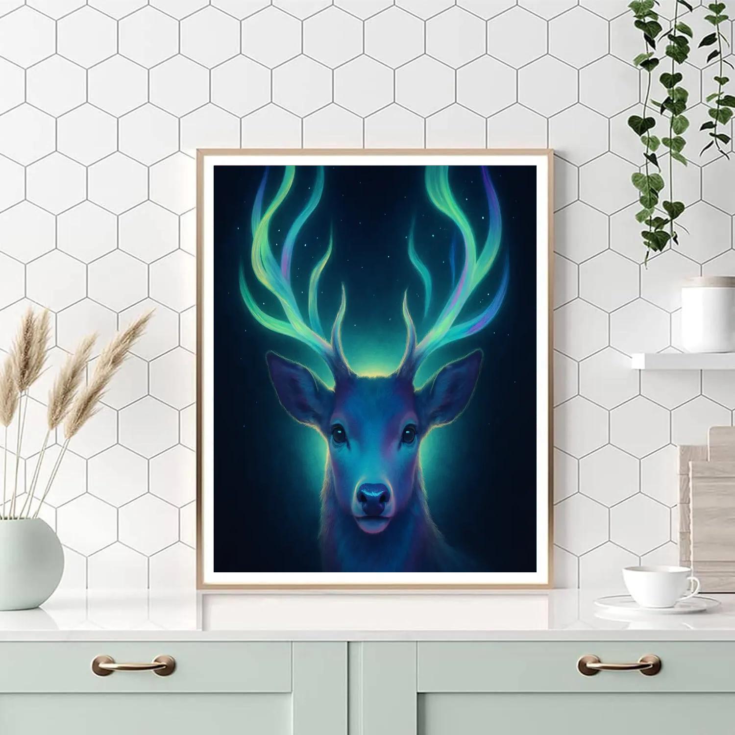 Aurora Antlered Deer paint by number