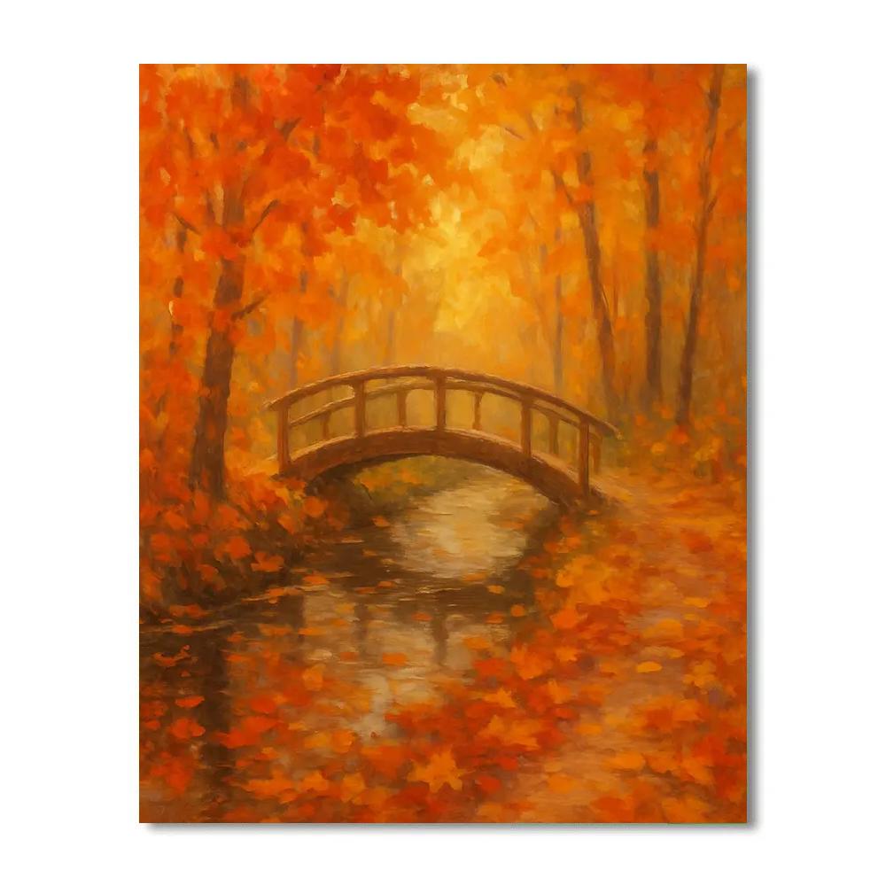 Autumn Bridge In The Maple Hollow DIY paint by numbers