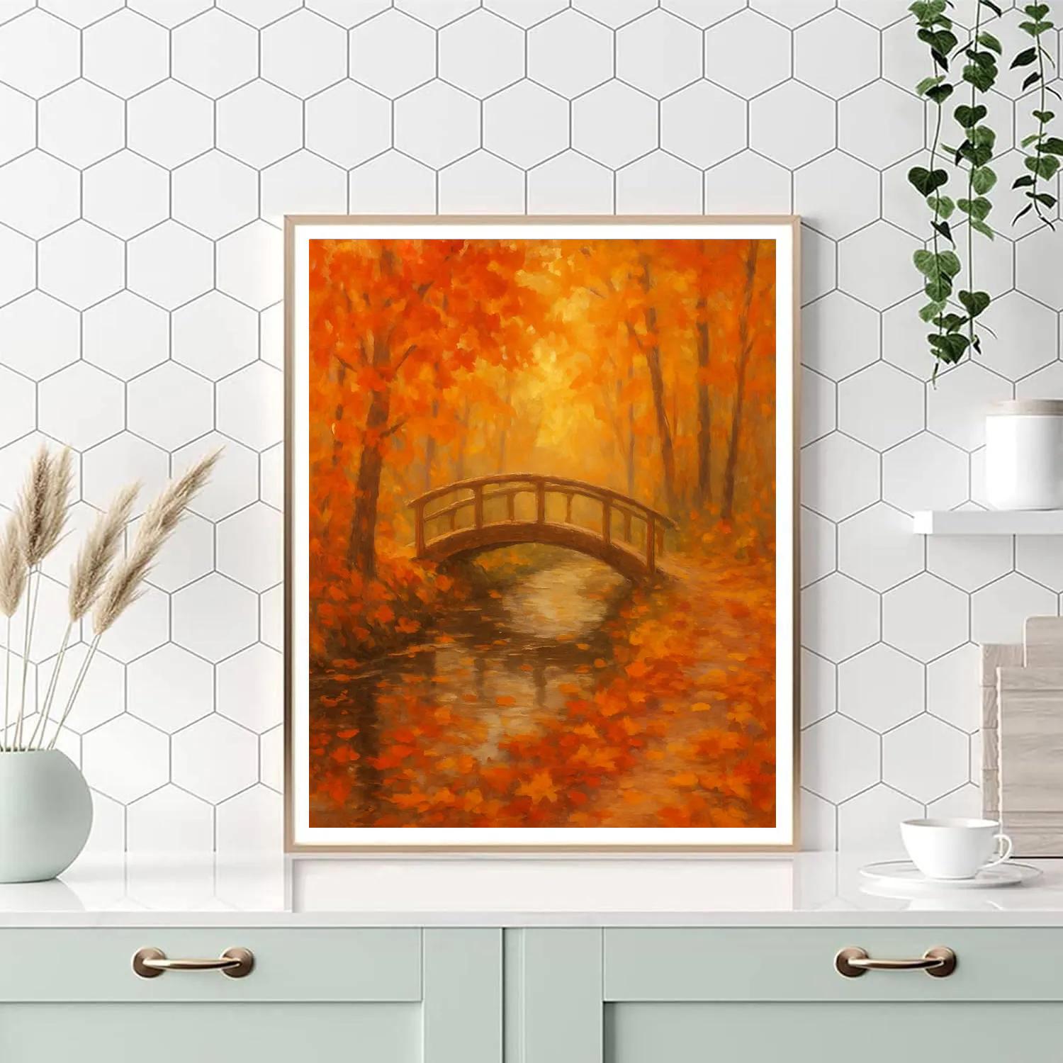 Autumn Bridge In The Maple Hollow DIY paint by numbers