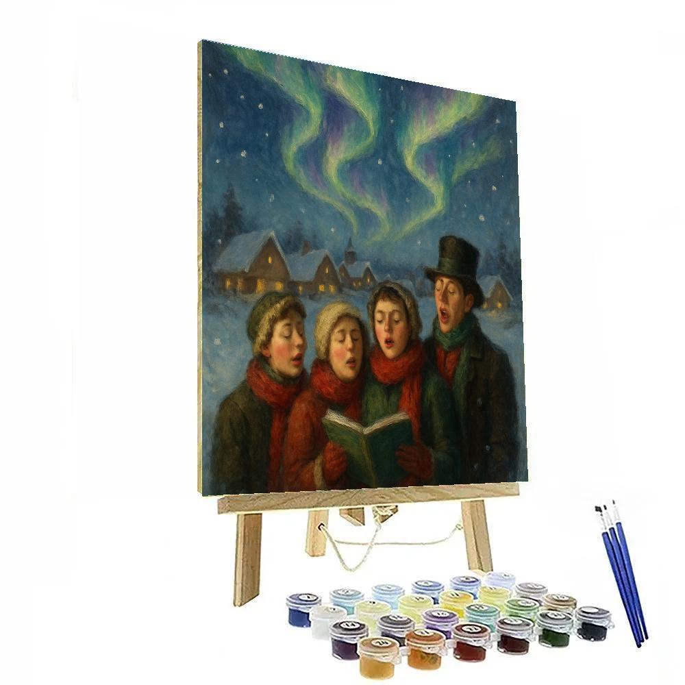 Northern Lights Carolers Painting by numbers kit