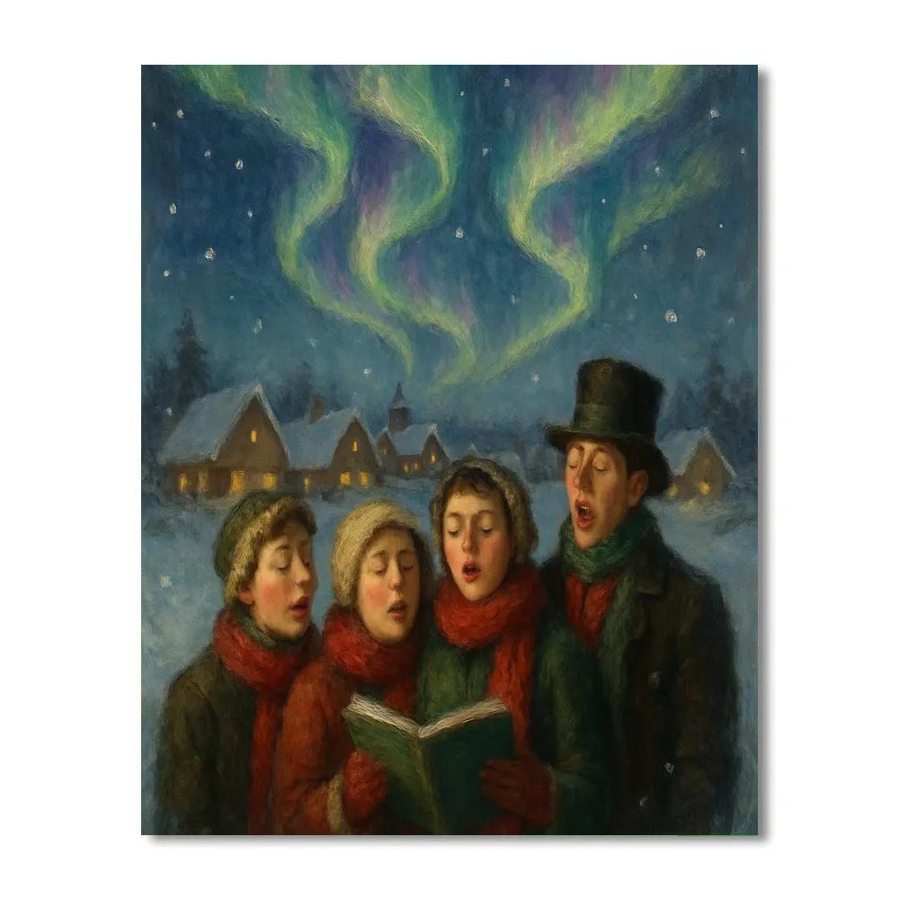 Northern Lights Carolers Painting by numbers kit