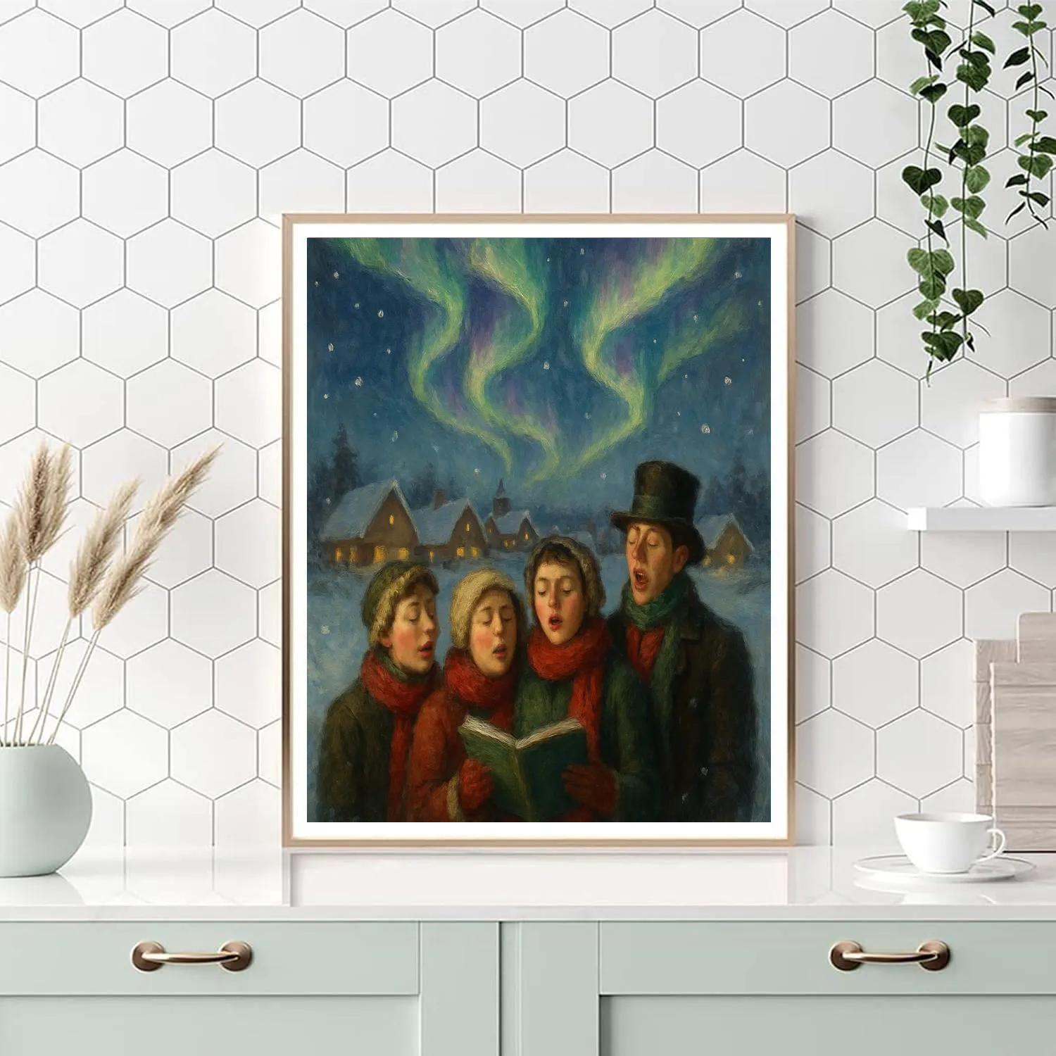 Northern Lights Carolers Painting by numbers kit