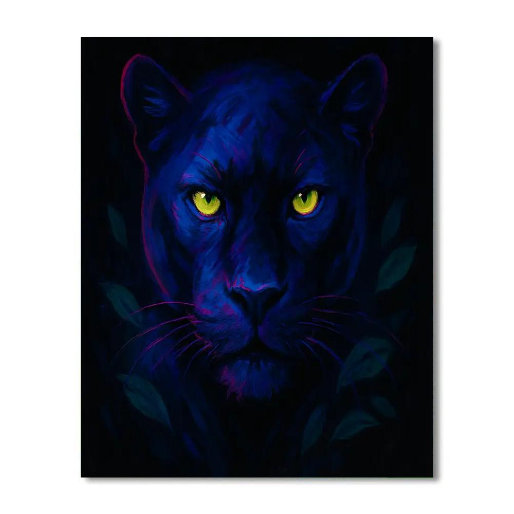 Luminous Jungle Panther Numbered painting kits