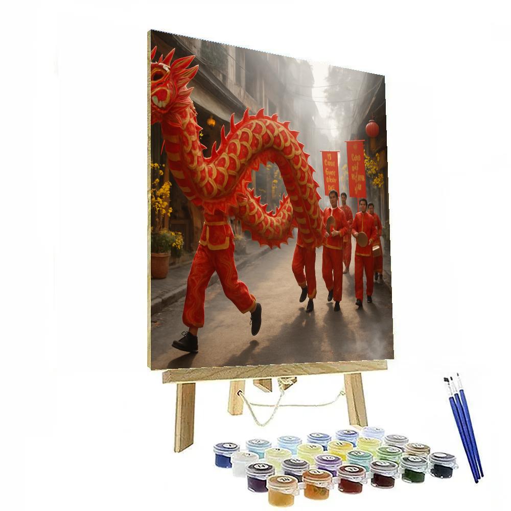 LunarNewYearDragonDanceInHanoiOldQuarter Painting by numbers kit
