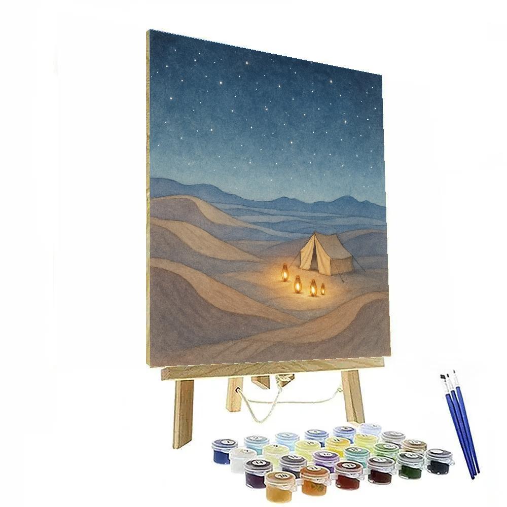 Starlit Desert Lantern Camp Numbered painting kits