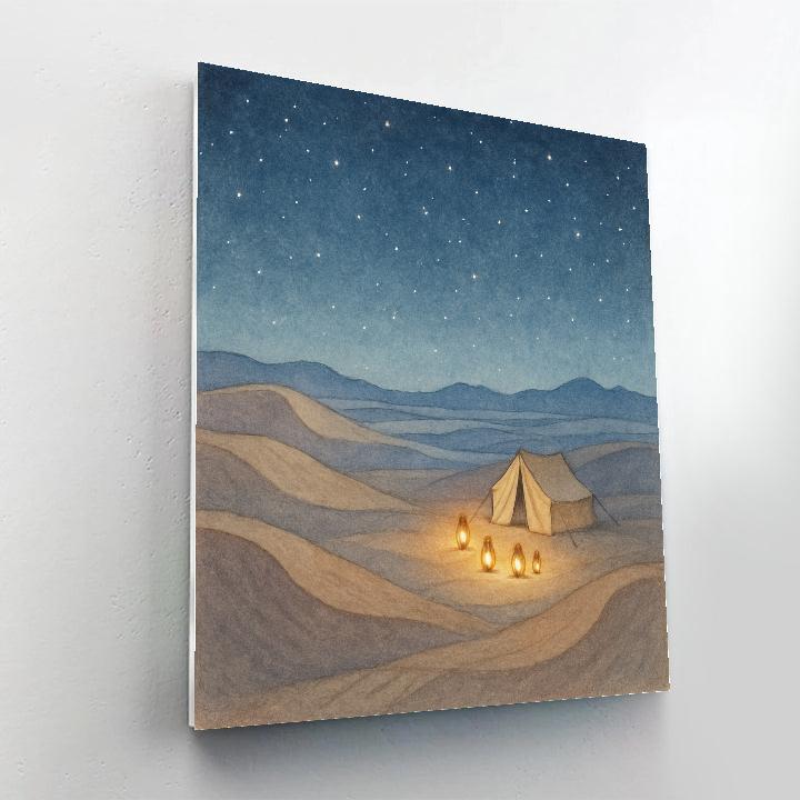 Starlit Desert Lantern Camp Numbered painting kits
