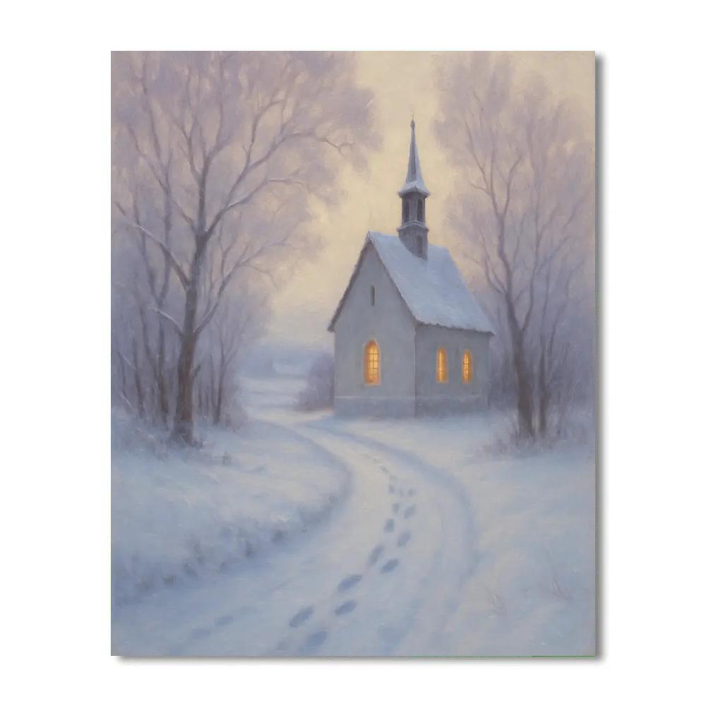 Silent Chapel Snowpath paint by numbers
