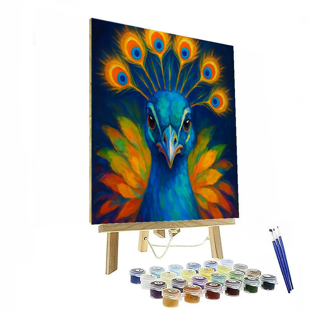 Solar Bloom Peacock Painting by numbers kit