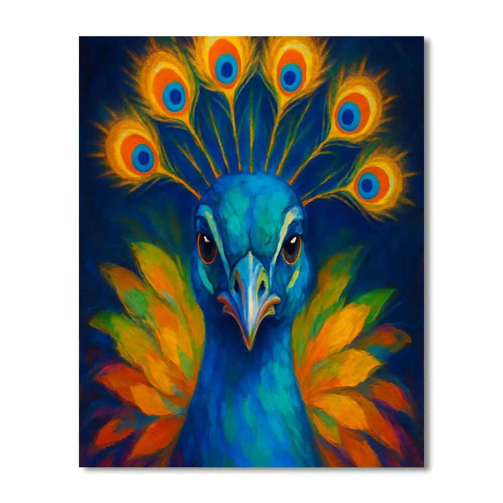 Solar Bloom Peacock Painting by numbers kit