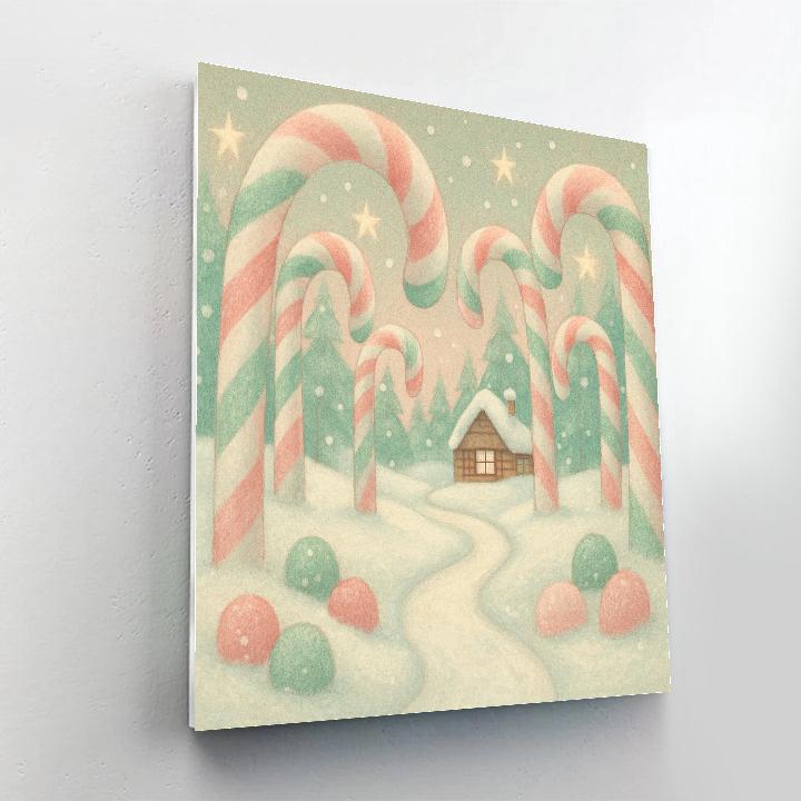 Candy Cane Forest Pathway Painting by numbers kit