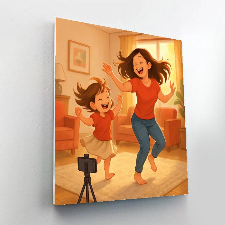 Living Room Dance Rehearsal Painting by numbers kit