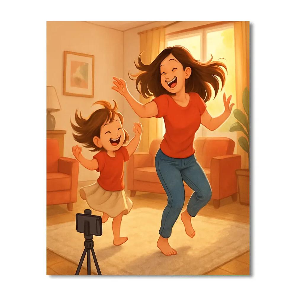 Living Room Dance Rehearsal Painting by numbers kit