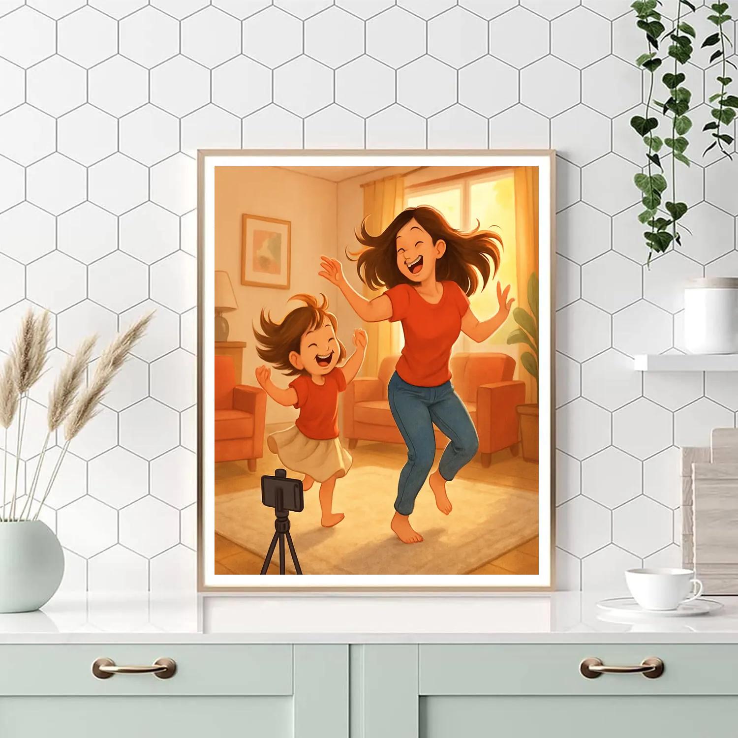 Living Room Dance Rehearsal Painting by numbers kit