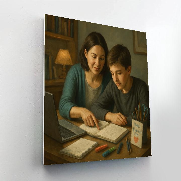 Busied Desk Study Partner Number painting