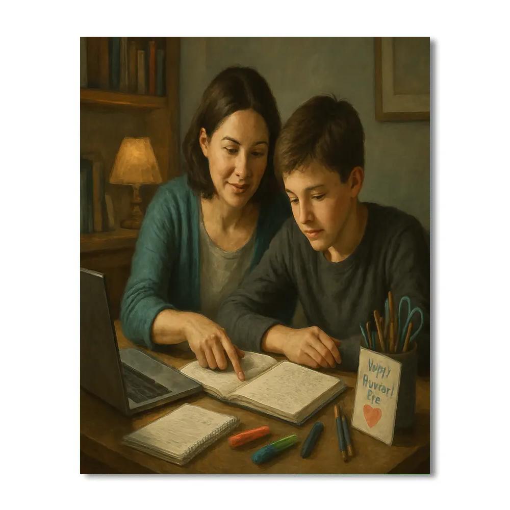 Busied Desk Study Partner Number painting