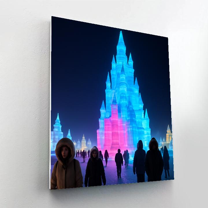 HarbinIceAndSnowFestivalNightCastleView paint by color