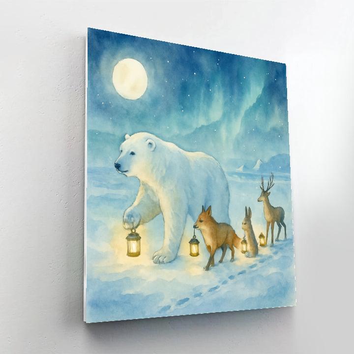 Polar Bear Lantern Parade DIY paint by numbers