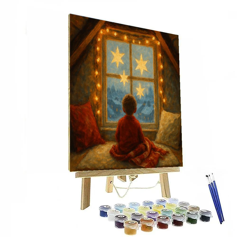Attic Window Advent Stars Numbered painting kits