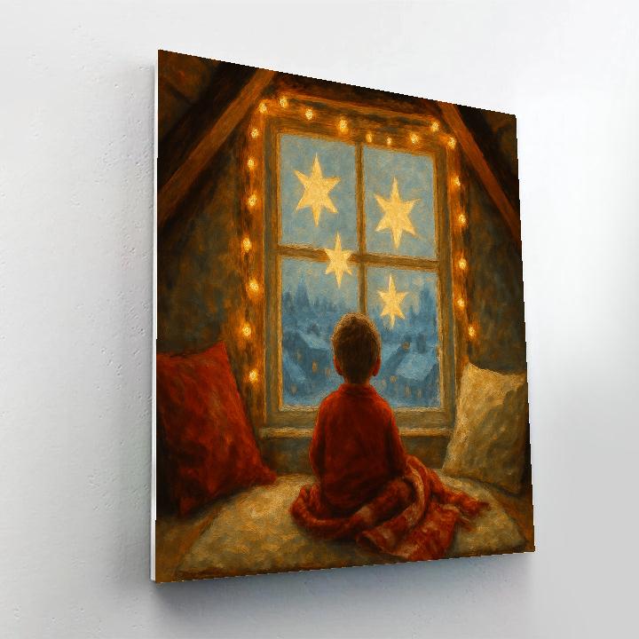 Attic Window Advent Stars Numbered painting kits