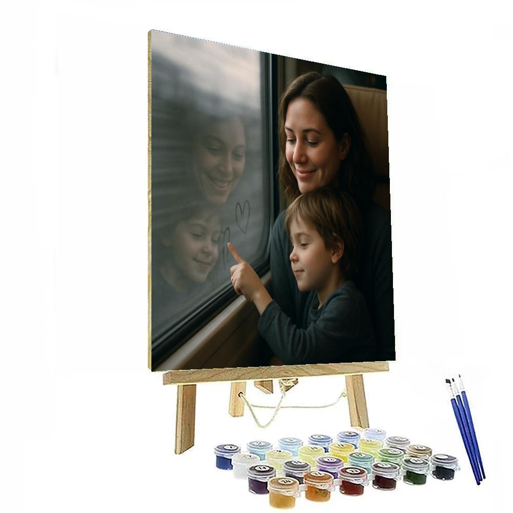Train Ride Window Reflections DIY paint by numbers