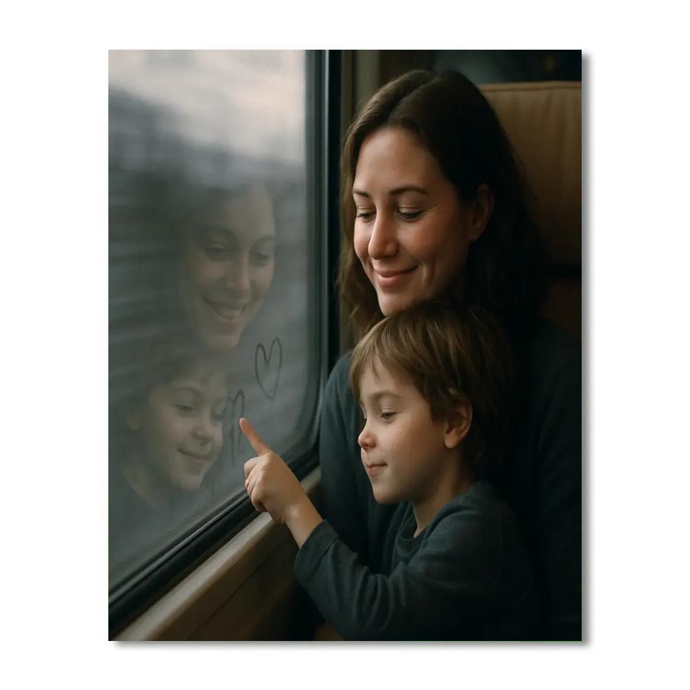 Train Ride Window Reflections DIY paint by numbers