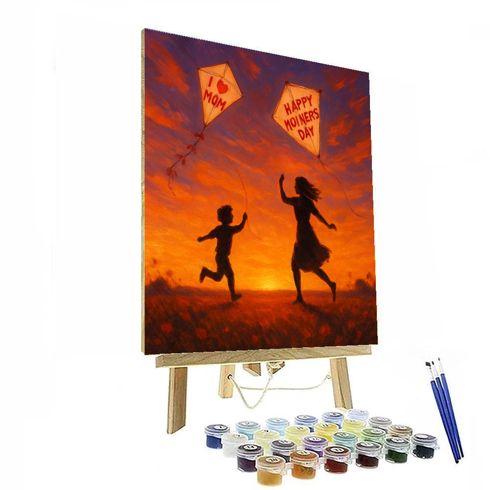 Sunset Field Of Paper Kites Painting by numbers kit