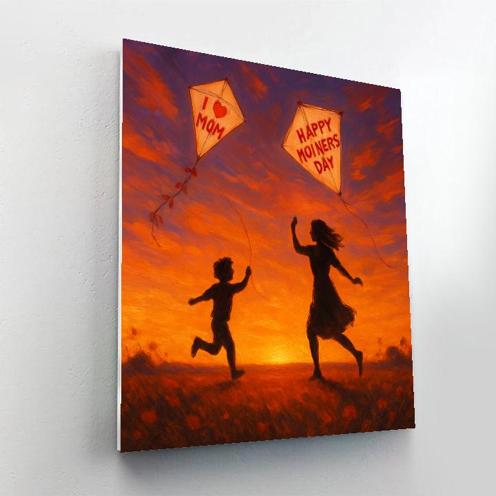 Sunset Field Of Paper Kites Painting by numbers kit