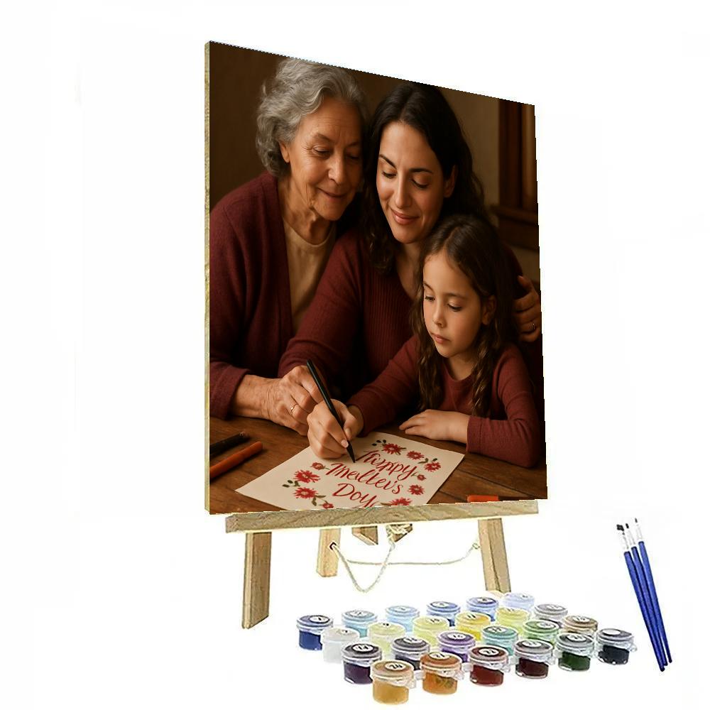 Generational Kitchen Table Portrait Number painting